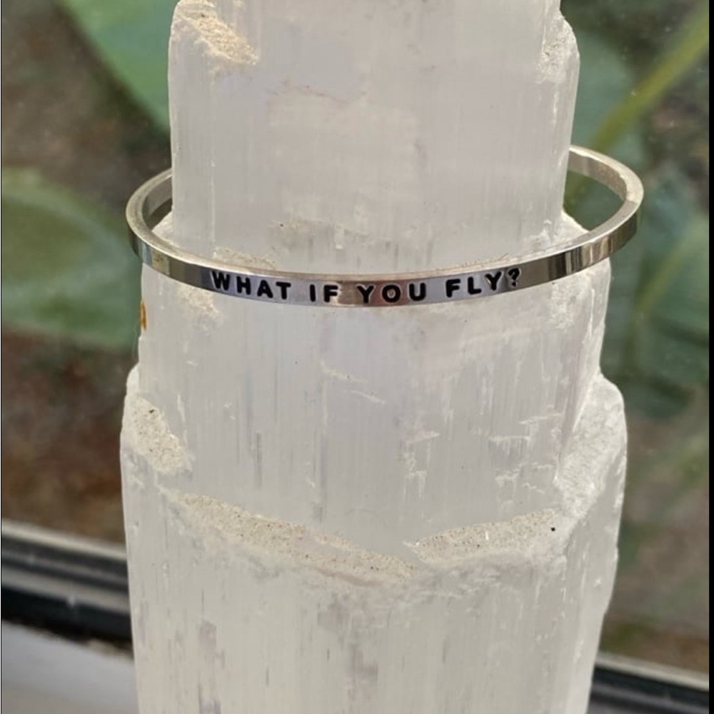 Silver Inspirational Bangle Bracelet
